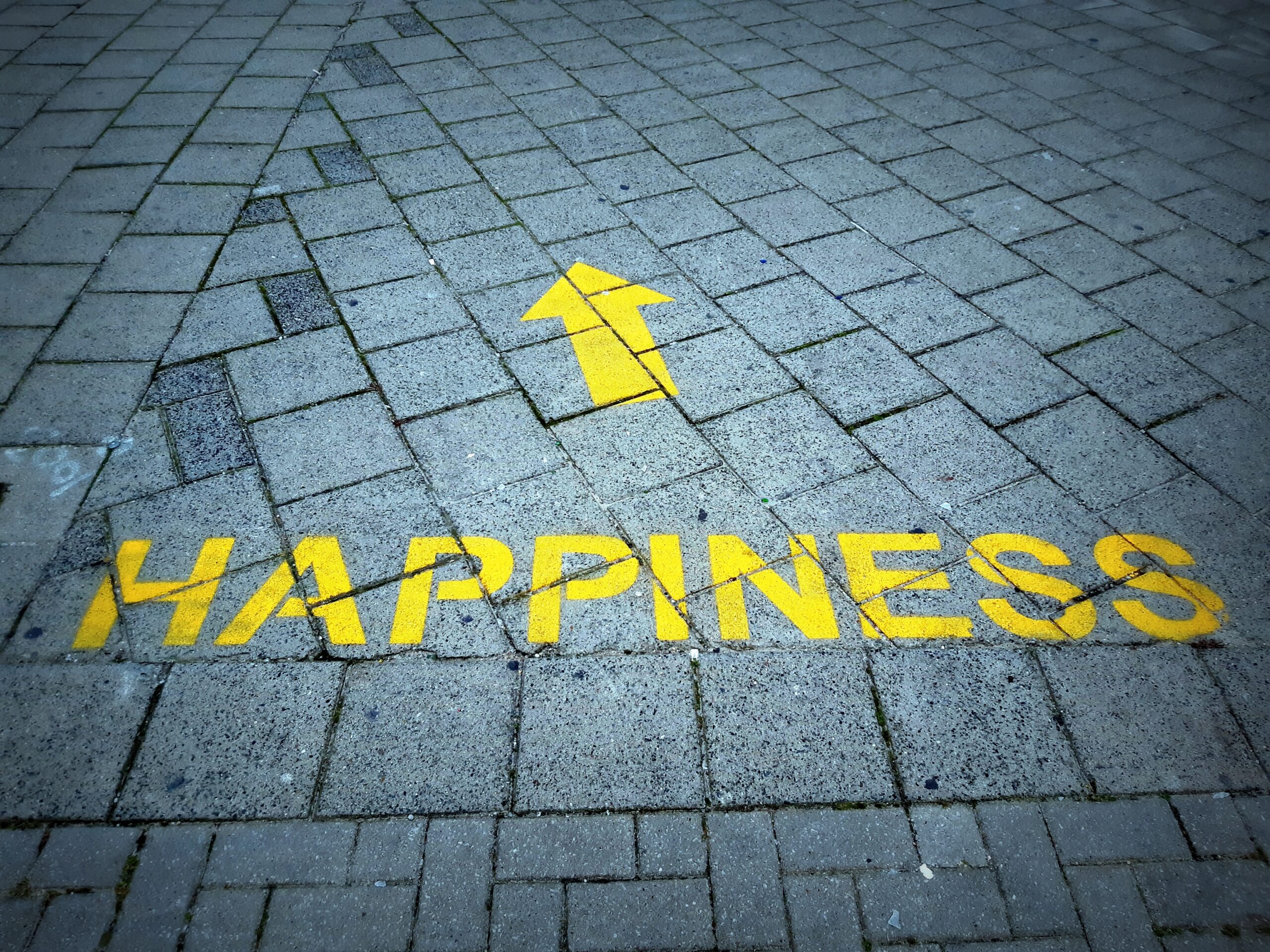 arrow pointing to happiness