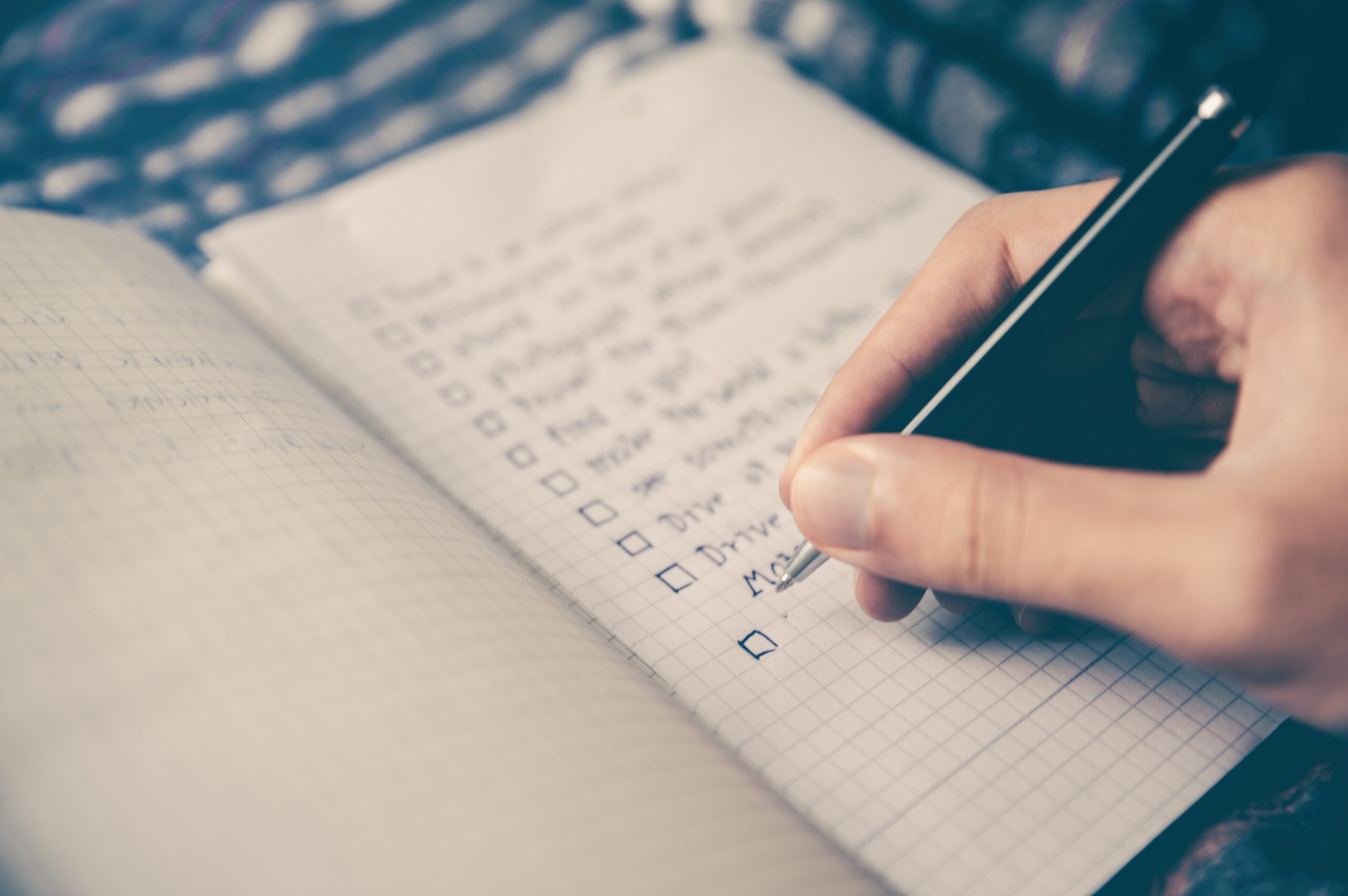 taking notes after an interview
