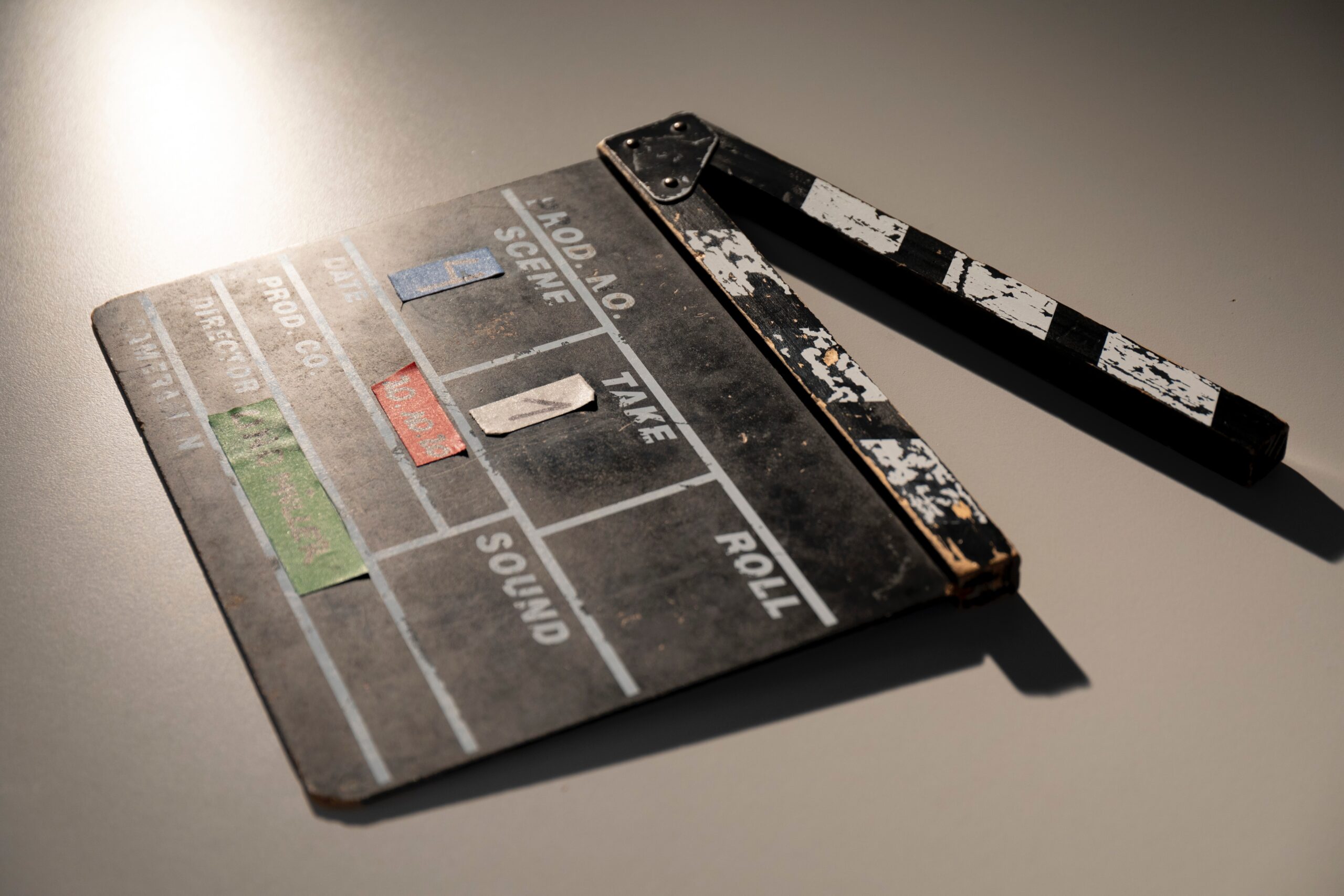 movie clapboard for video interview
